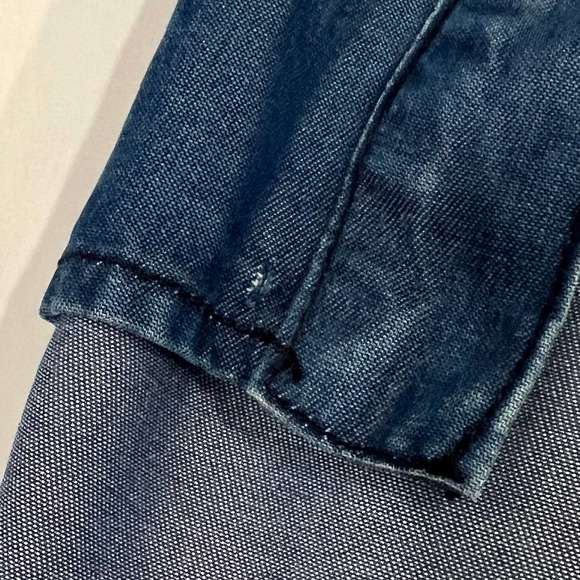 ENZA COSTA Dress Womens Small 1 Blue Chambray Denim Snap Front Sleeveless FLAWS - Picture 13 of 13